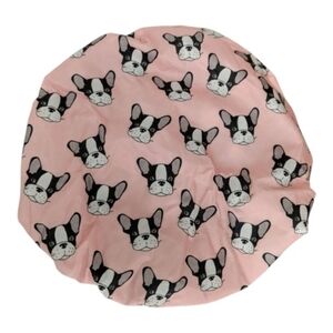 bellabeauty pink black white french bulldog shower cap frenchie boston terrier